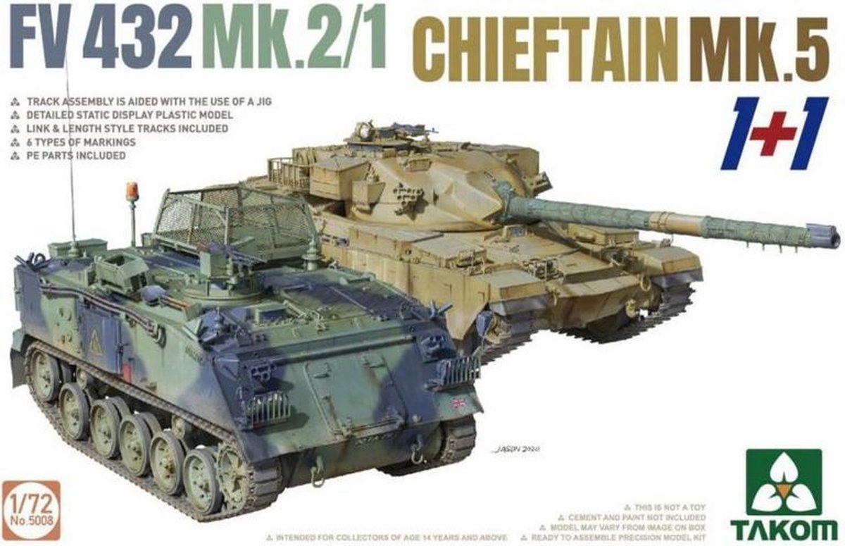 Takom | 5008 | 2 kits Combo FV432 Mk.2/1 and Chieftain Mk. 5 | 1:72